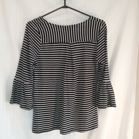 Lucky Brand Top Boho Black & White Striped New! XS - Picture 6 of 16